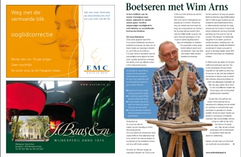 Magazine pagina met advertentie